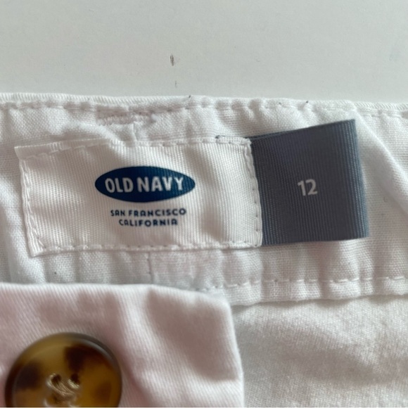 Old Navy White Cotton Blend Shorts Size 12 - Picture 5 of 8